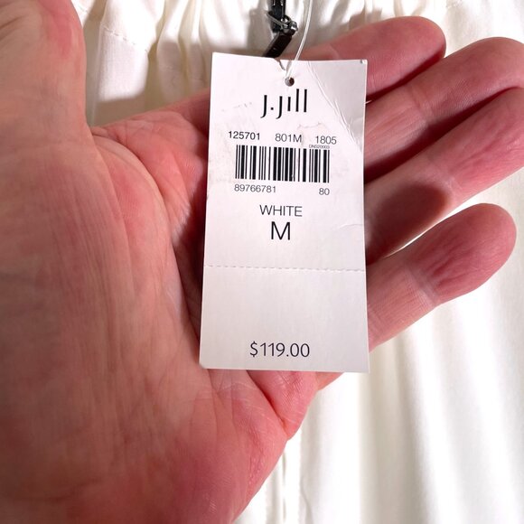 J Jill Pure Jill Fit Lightweight Performance Jacket White Zip Pockets Drawstring - Picture 3 of 9